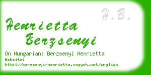 henrietta berzsenyi business card